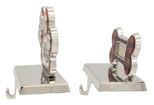 Load image into Gallery viewer, RED &amp; BLACK MIRRORED DOG BONE &amp; PAW STOCKING HOLDER
