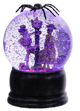 Load image into Gallery viewer, HALLOWEEN  SWIRL GLITTER GLOBE SPIDER ON TOP WITH SOUND
