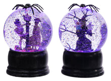 Load image into Gallery viewer, HALLOWEEN  SWIRL GLITTER GLOBE SPIDER ON TOP WITH SOUND
