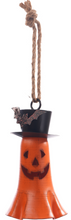 Load image into Gallery viewer, METAL ORANGE VINTAGE PUMPKIN WITH HAT BELLS
