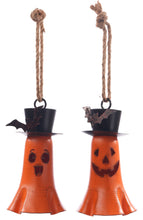 Load image into Gallery viewer, METAL ORANGE VINTAGE PUMPKIN WITH HAT BELLS
