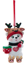 Load image into Gallery viewer, POLAR BEAR AND PENGUIN DRESSED IN PAJAMAS ORNAMENT
