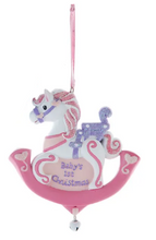 Load image into Gallery viewer, BABY'S 1ST CHRISTMAS ROCKING HORSE ORNAMENT
