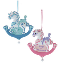 Load image into Gallery viewer, BABY'S 1ST CHRISTMAS ROCKING HORSE ORNAMENT
