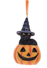 Load image into Gallery viewer, CAT OR  DOG ON PUMPKIN ORNAMENT
