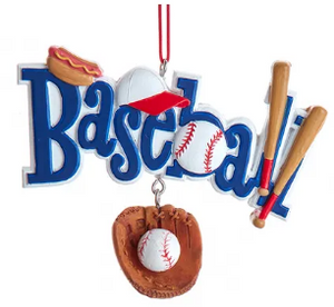 FOOTBALL OR BASEBALL WORD ORNAMENT