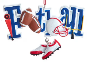 FOOTBALL OR BASEBALL WORD ORNAMENT