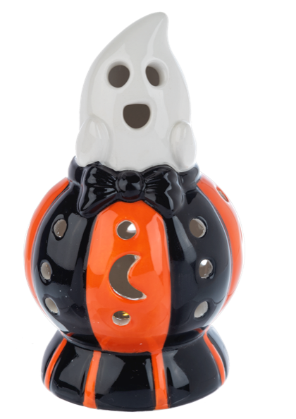 LED LIGHT UP HALLOWEEN GHOST ON PUMPKIN MINI SHIMMERS