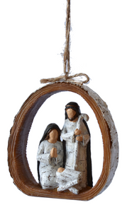 BIRCH LOOKING NATIVITY ORNAMENT