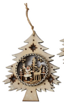 Load image into Gallery viewer, WOODEN TREE ORNAMENT
