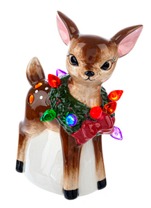 LED LIGHT UP RETRO REINDEER MINI SHIMMER