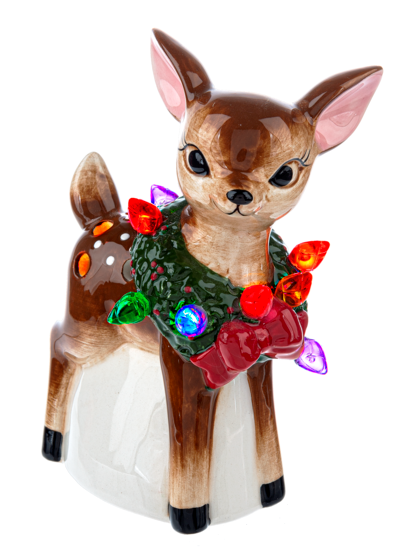 LED LIGHT UP RETRO REINDEER MINI SHIMMER