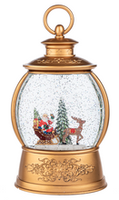 Load image into Gallery viewer, LED LIGHT UP SHIMMER SANTA IN SLEIGH LANTERN
