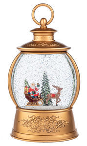 LED LIGHT UP SHIMMER SANTA IN SLEIGH LANTERN