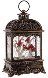 LED LIGHT UP SHIMMER CARDINAL LANTERN