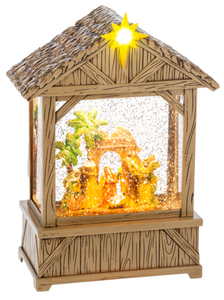 LED LIGHT UP SHIMMER HOLY FAMILY LANTERN