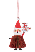 Load image into Gallery viewer, PAPER SNOWMAN OR SANTA ORNAMENT
