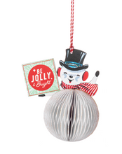 Load image into Gallery viewer, PAPER SNOWMAN OR SANTA ORNAMENT
