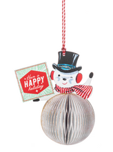 Load image into Gallery viewer, PAPER SNOWMAN OR SANTA ORNAMENT
