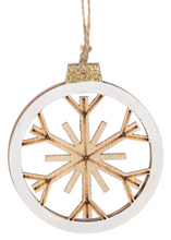 Load image into Gallery viewer, WOODEN SNOWFLAKE ORNAMENT
