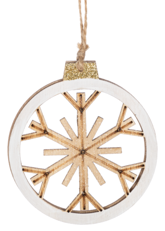 WOODEN SNOWFLAKE ORNAMENT