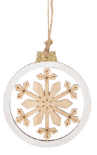 Load image into Gallery viewer, WOODEN SNOWFLAKE ORNAMENT
