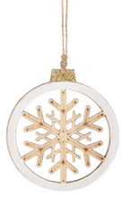Load image into Gallery viewer, WOODEN SNOWFLAKE ORNAMENT
