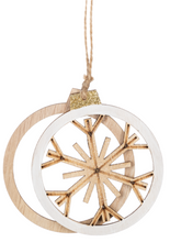 Load image into Gallery viewer, WOODEN SNOWFLAKE ORNAMENT
