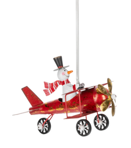 BOUNCY FLYING SANTA OR SNOWMAN ORNAMENT