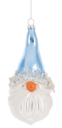 COASTAL GNOME GLASS ORNAMENT