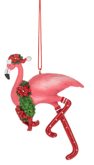 CHRISTMAS FLAMINGO ORNAMENT