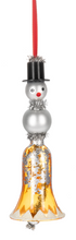 Load image into Gallery viewer, GLASS VINTAGE SNOWMAN BELL ORNAMENT
