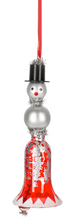 Load image into Gallery viewer, GLASS VINTAGE SNOWMAN BELL ORNAMENT
