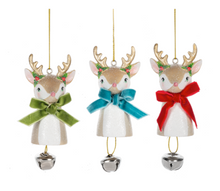 Load image into Gallery viewer, VINTAGE REINDEER WITH JINGLE BELL ORNAMENT
