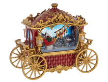Load image into Gallery viewer, LED LIGHT UP SHIMMER CARRIAGE WITH SANTA FIGURINE
