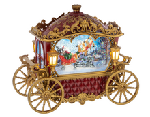 Load image into Gallery viewer, LED LIGHT UP SHIMMER CARRIAGE WITH SANTA FIGURINE
