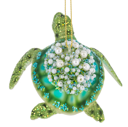 GLASS SEA TURTLE ORNAMENT
