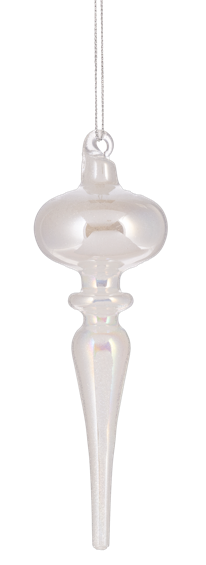 GLASS IRIDESCENT ICICLE DROP ORNAMENT