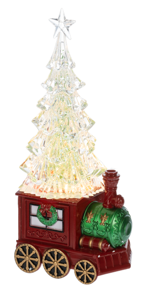 LED LIGHT UP SHIMMER TRAIN WITH TREE