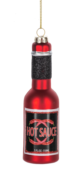 GLASS HOT SAUCE ORNAMENT