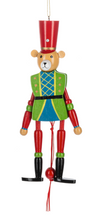 Load image into Gallery viewer, WOOD TURNED BEAR NUTCRACKER ORNAMENT
