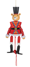 Load image into Gallery viewer, WOOD TURNED BEAR NUTCRACKER ORNAMENT
