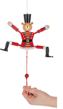 Load image into Gallery viewer, WOOD TURNED BEAR NUTCRACKER ORNAMENT
