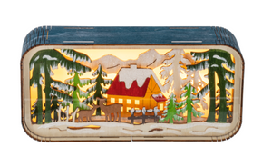 LED LIGHT UP LASER-CUT WINTER SCENE FIGURINE