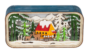 LED LIGHT UP LASER-CUT WINTER SCENE FIGURINE