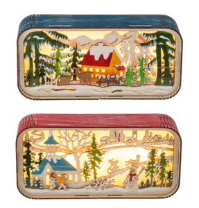 LED LIGHT UP LASER-CUT WINTER SCENE FIGURINE