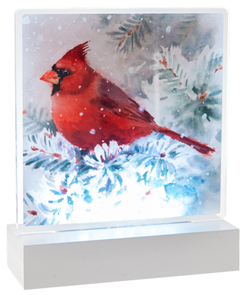 LED LIGHT UP CARDINAL TABLETOP DÉCOR