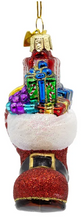 Load image into Gallery viewer, NOBLE GEMS™ GLASS SANTA'S BOOT WITH PRESENTS ORNAMENT

