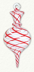 O-150 FULL SIZE RED & WHITE CROWN ORNAMENT