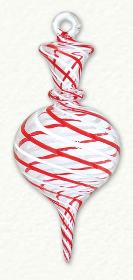 O-150 FULL SIZE RED & WHITE CROWN ORNAMENT